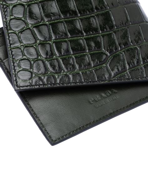 prada alligator wallet|prada card holders.